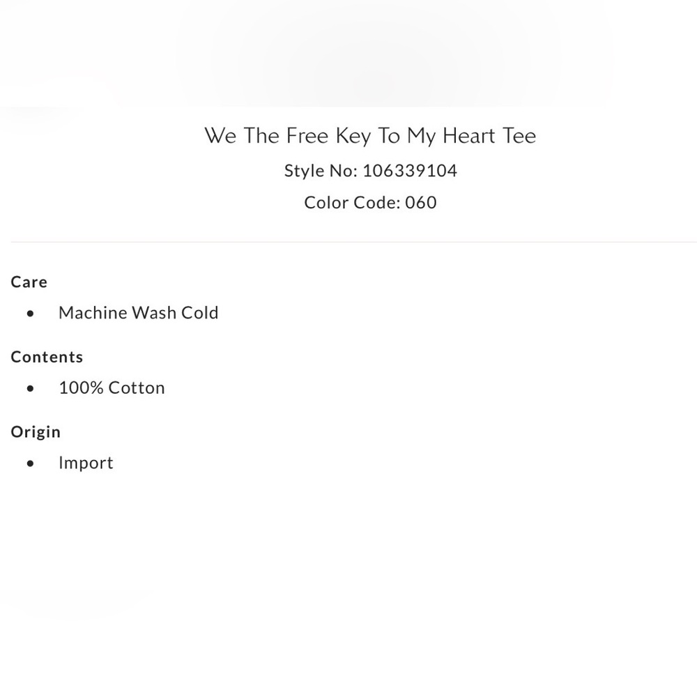 NWT Free People S We the Free Key 🔑 to My Heart ♥️ Tee in Summer Sand Combo New - Picture 7 of 7